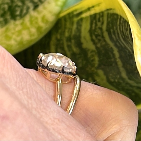 14k 3.5ct cushion briolette Cut Moissanite Ring - Picture 7 of 8